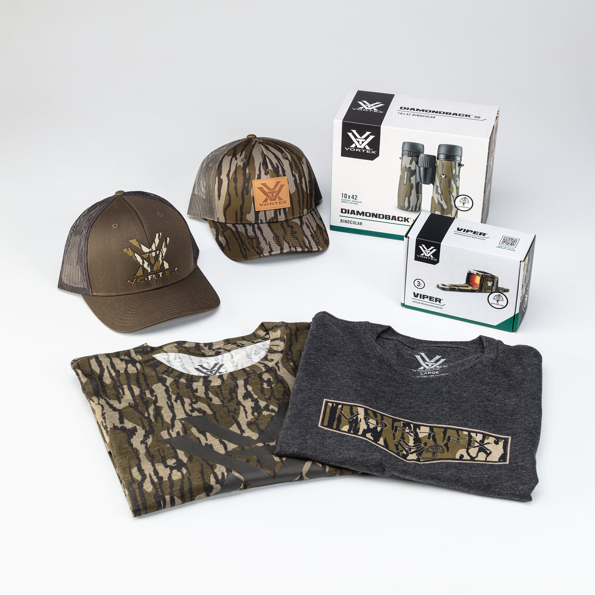 MOSSY OAK® + VORTEX® OPTICS AND APPAREL BUNDLE