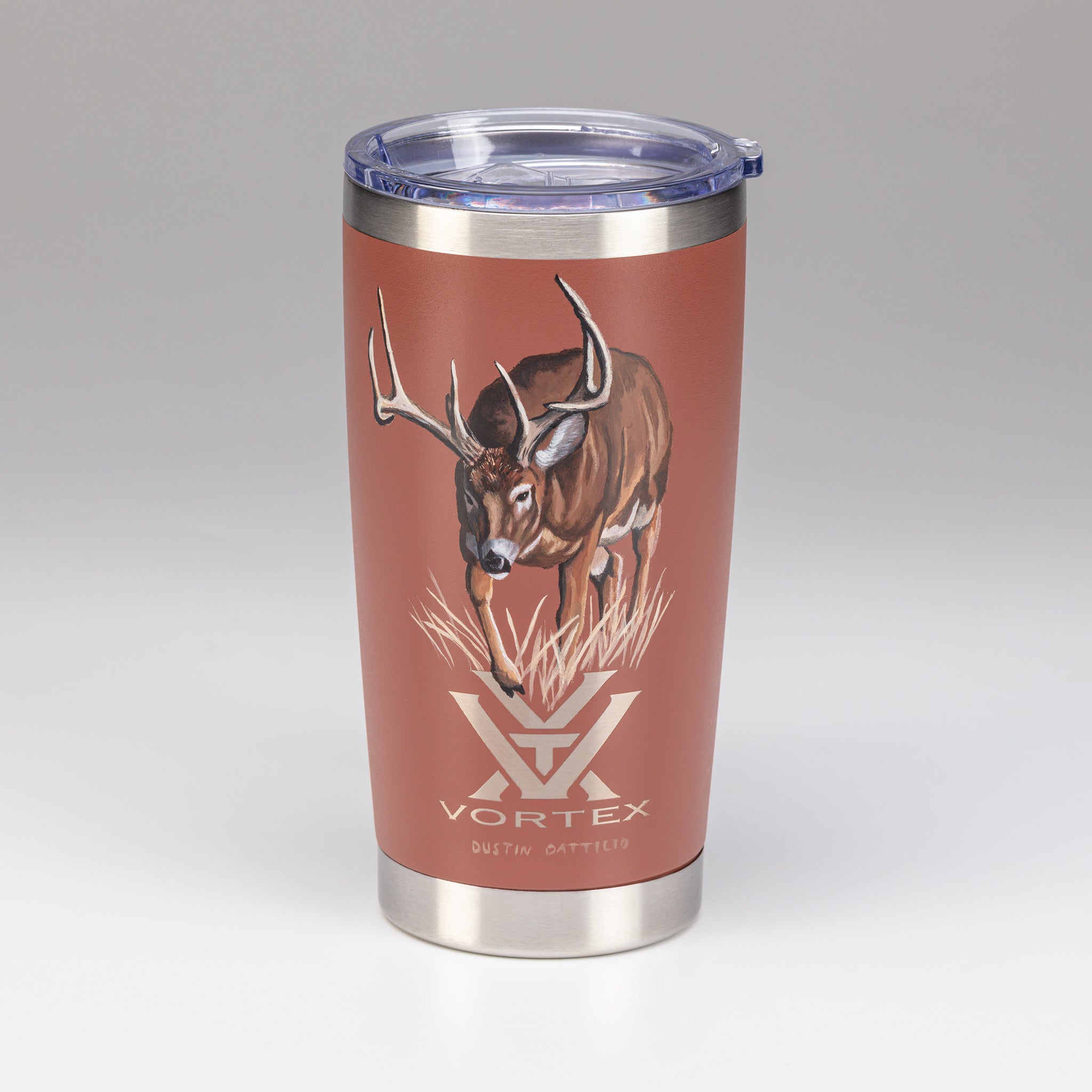 DUSTIN DATTILIO PAINTED TUMBLER - WHITETAIL #1