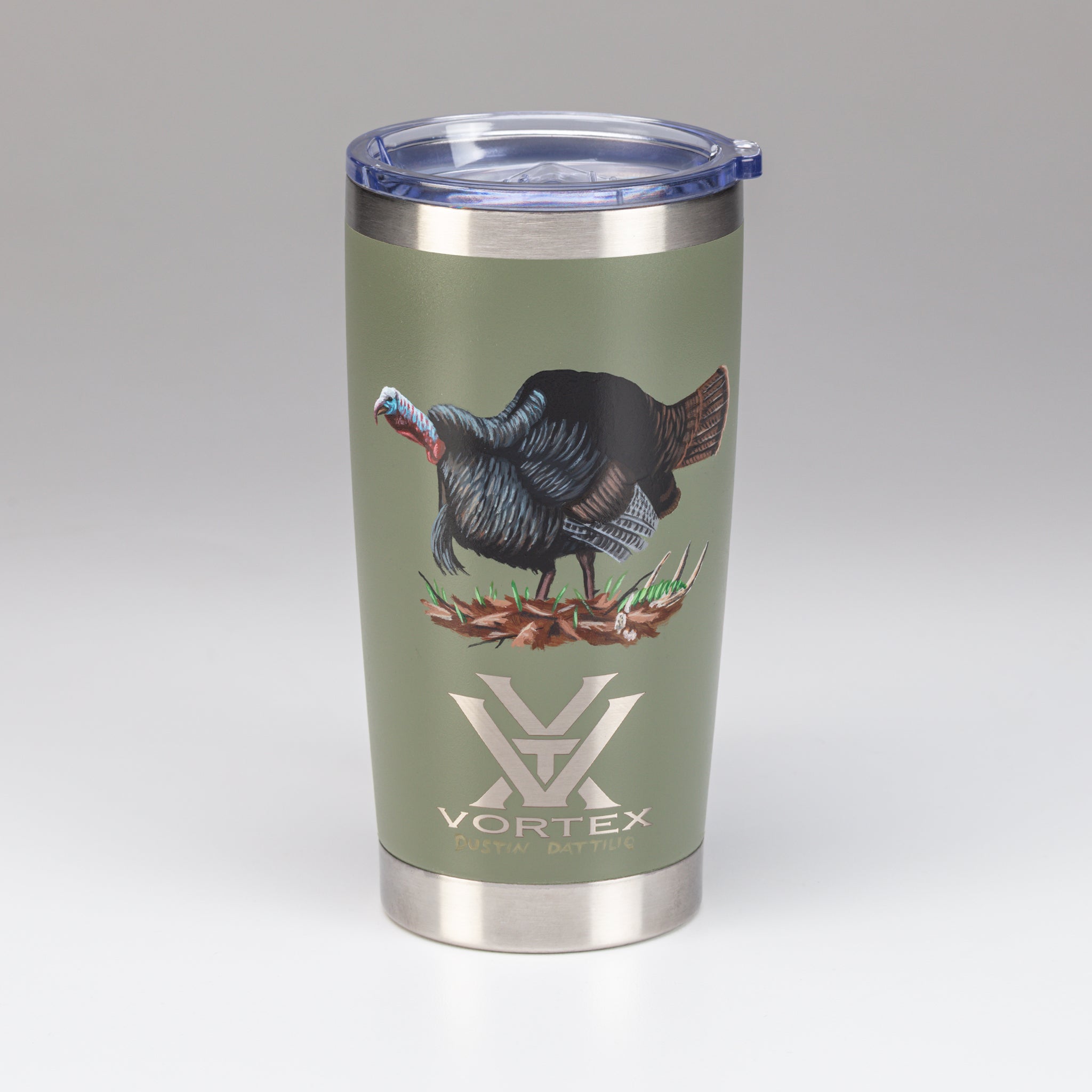 DUSTIN DATTILIO PAINTED TUMBLER - TURKEY #2