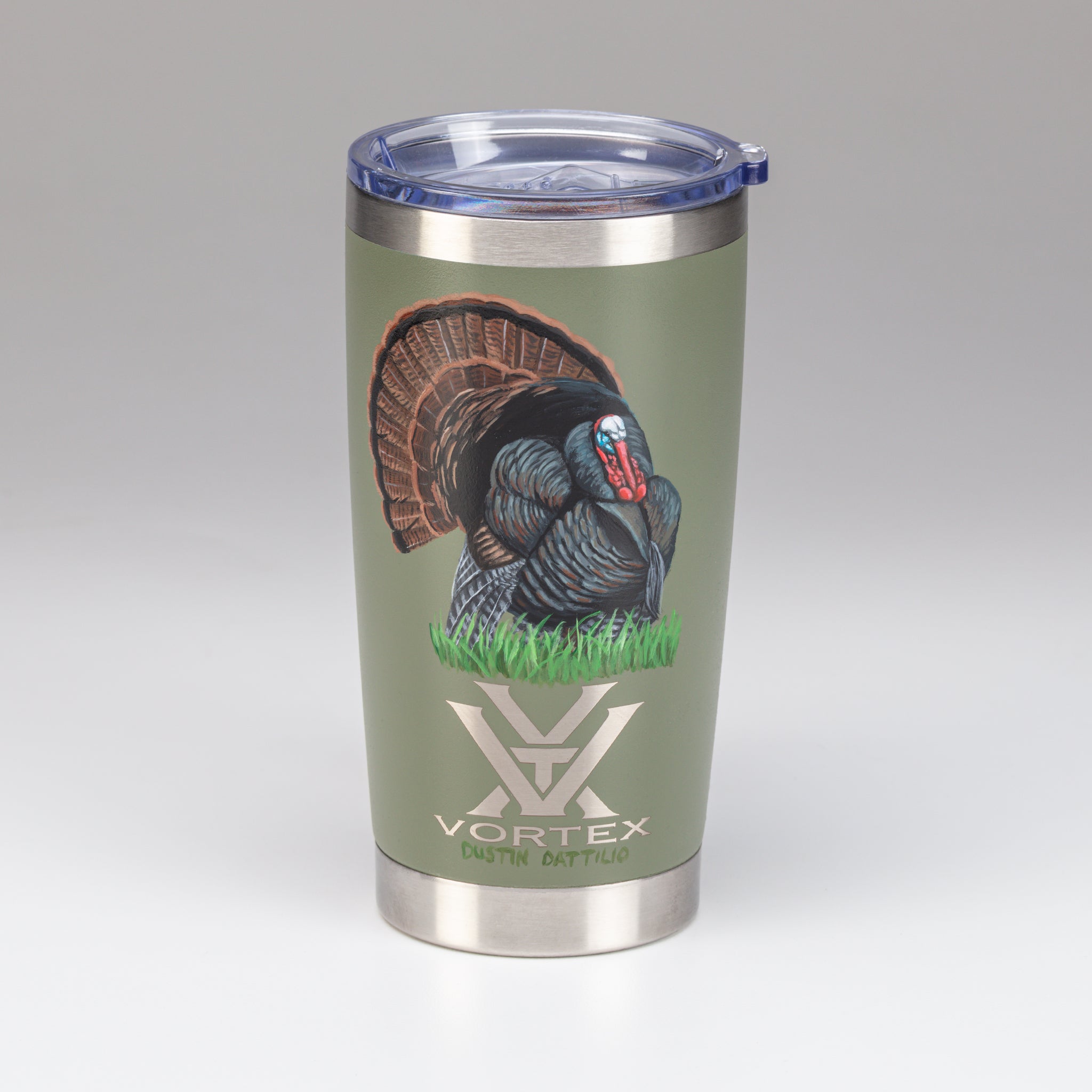 DUSTIN DATTILIO PAINTED TUMBLER - TURKEY #1